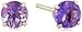 Girl's 14k Yellow Gold Amethyst Birthstone Stud Earrings