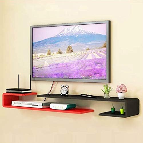 色 Avアクセサリ 大型家電 B07rsrxhx7 さいず 白 サイズ 家電 カメラ 壁掛けテレビ の棚ウォールシェルフフローティング棚セットトップボックスルーターdvdプレーヤーテレビリモコン収納棚多機能ディスプレイ棚 100 105cm