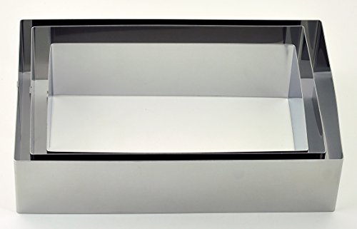 NewlineNY Stainless Steel 3 Sizes Rectangular Molding Forming Layering Cake Pastry Rings, 3-in-1 set