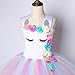 HJTT Girls Unicorn Costume Pastel Flowers Toddler Kids Princess Tutu Dress Up Clothes for Halloween Birthday Party Outfit