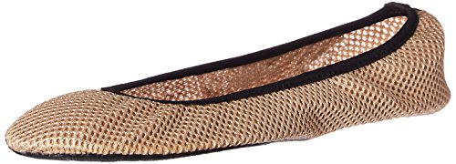 Sidekicks Foldable Ballet Flats with Carrying Case, Cream, Large