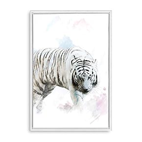 Framed Canvas Home Artwork Decoration Animal Portrait Canvas Wall Art for Living Room, Bedroom - 16x24 inches