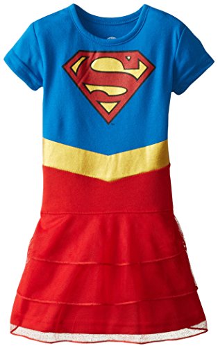 Intimo Little Girls' DC Comics Super Girl Costume Nightgown Big