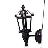 ROSENICE 1:12 Dollhouse Miniature Furniture LED Wall Light Lamp Battery Operated (Black)