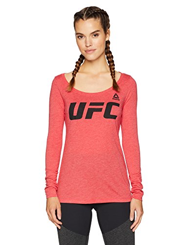 UFC Essentials Logo Long Sleeve Tri Blend Scoop Neck Tee