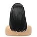 BLSWANER Bob Wigs with Bangs Synthetic Short Straight Hair Black Wigs for Women