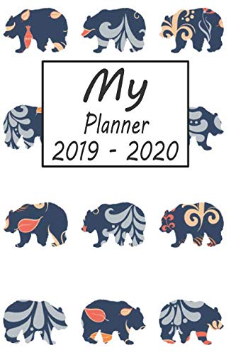 My Planner 2019 - 2020: Bear Pattern Weekly Planner 2019 - 2020: 24 Month Agenda - Calendar, Organizer, Notes, Goals & To Do Lists by Petly Books
