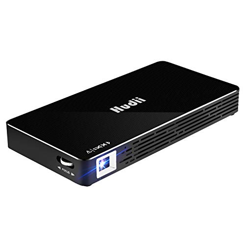 Mini Projector, Hudii Android 7.1 Portable Wi-Fi Smart Projector with 4200mAh Battery, 100 ANSI Lumen Wireless DLP Projector 1080P with Tripod, 120″ Wi-Fi Screen Mirroring – 2 Years Warranty