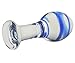 Wowlife 4.53'' 11.5 cm Blue Glass Crystal Ball Anal Plug G-spot Stimulator Butt Pleasure Wand Mushroom