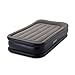 Intex Deluxe Pillow Rest Raised Airbed with Soft Flocked Top for Comfort, Built-in Pillow and Electric Pump, Twin, Bed Height 16 3/4