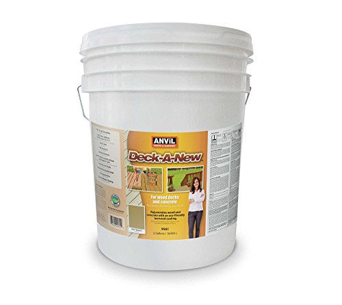 Anvil Deck-A-New Resurfacer Paint, Restores Wood Decks, Porches, Concrete Patios & Pool Decks, Premium Textured, 5 Slip Resistant Colors Available - Butternut, 5 Gallons