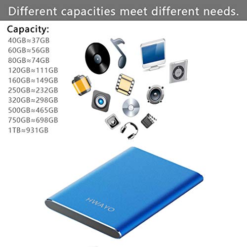 HWAYO Externe Festplatte, 1 TB, USB 3.1 Gen 1 Typ C, ultradünn, 6,3 cm (2,5 Zoll) HDD-Speicher, kompatibel für PC… – Bild 6