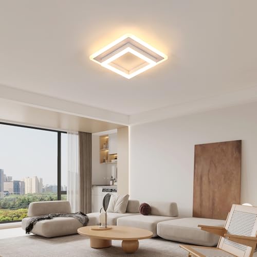 DELIPOP Ceiling light LED Moderna 30W 3600LM, 3000K Ceiling light White | Square Ceiling Chandelier for Bedroom Living Room Hallway