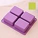 6MILES 2017 Newest Design Purple 4 Cavity Flower Tree DIY Silicone Soap Mold Cupcake Baking Mold Muffin Pan Handmade Art Craft Soap Making Molds Kitchen Tool Set