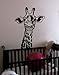 African Safari Giraffe Wall Decal Sticker by Stickerbrand- Black Color 30in x 21in. Easy to Apply & Removable. #145A