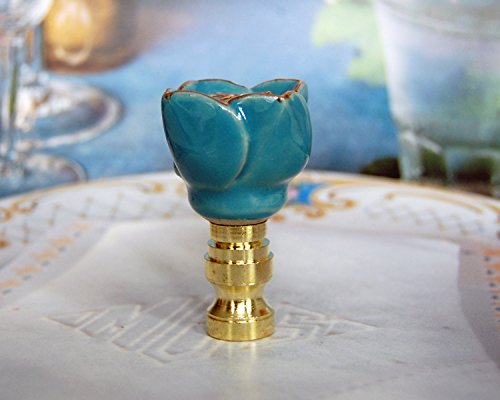 1 of Blue Floral Porcelain Lamp Shade Finial Topper
