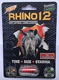 Premium Rhino 12 Sex Pill - Titanium 6000 All Natural Male Enhancement Formula - Time - Size - Stamina - Fast Acting and Longer Lasting! (3 Pack)