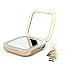 Compact Mirrors Power Bank 3X Magnifying Built-in LED Light Travel Face Beauty Makeup Slim USB Charger External 4000mAh Battery Purses Handbag Mini for Ladies Girls Auto Off VIIKING Gold