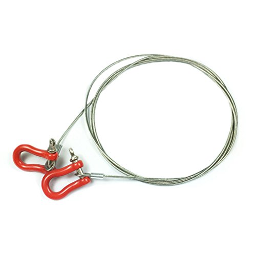 LAFEINA 1/10 RC Rock Crawler Accessory Steel Tow Rope Wire with U Shackles for SCX10 Wraith Axial D90