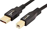AmazonBasics USB 2.0 Printer Cable - A-Male to B-Male Cord - 10 Feet (3 Meters)