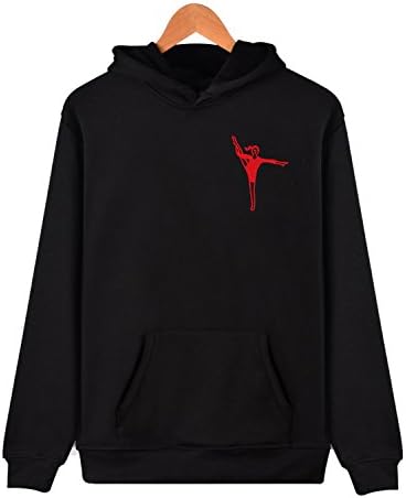 Zhelin Trade Long Sleeve Hoodie Aerobics girl Pattern Sweatshirt Kangaroo Pouch Cotton