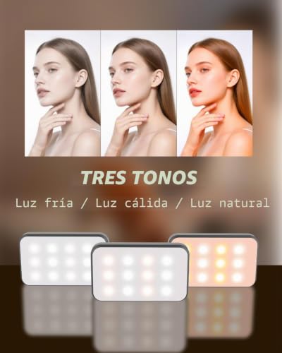 Portable Mini Selfies Light for iPhone: Rechargeable Phone Fill Lights, Ring Light for Camera Picture, Makeup Photos, Video Conferencing, Laptop Use, Zoom Meetings