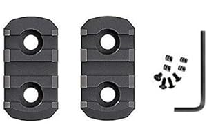 HooGou 2 Pcs 3 Slots Picatinny Weaver Rail Section Aluminum for M-LOK/MLOK Handguards Compatible Systems Mount (2 Pack)