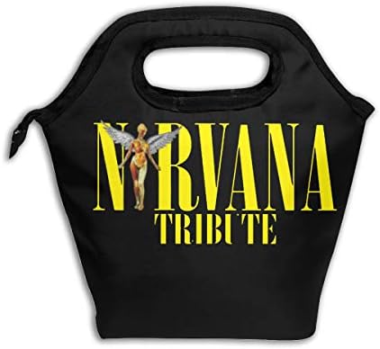 LUNCHGOGO N-irvana Logo Lunch Box Bag, Stylish Insulated Cooler Ice Lunchbox Tote Bag Handbag for Men Women Adult Kids