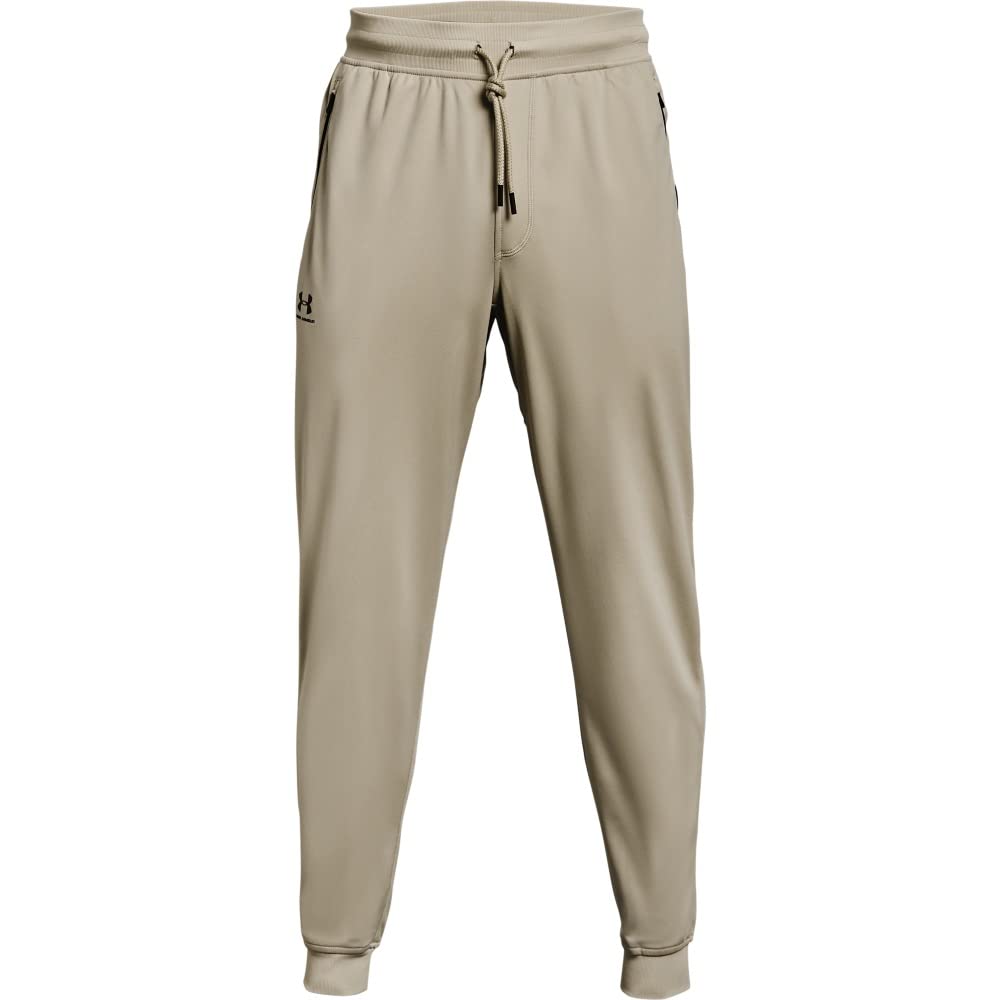 Under Armour Men's Sportstyle Tricot Joggers , Khaki Base (289)/Black, X-Large Image