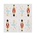 Juvale Cocktail - 100-Pack Disposable Paper Napkins, Christmas Holidays Dinner Party Supplies, 2-Ply, Nutcracker and Ballerina Design, White, Unfolded 10x10 Inches, Folded 5x5 Inches