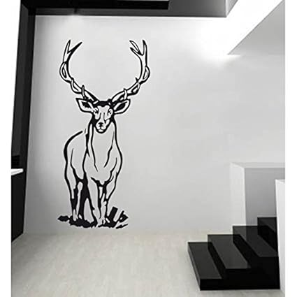 Tatoutex Stickers Cerf Bleu Foncé L 40cm X H 80cm Amazon