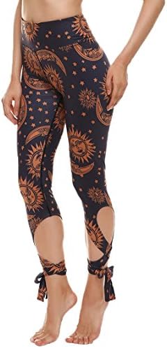COCOLEGGINGS Womens Digital Print High Waisted Workout Capri Leggings Tights