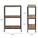 SONGMICS 3-Tier Bookshelf, Storage Shelf Rack, Metal Frame Display Rack, Multifunctional Shelving Unit Kitchen, Living Room, Rustic, ULSS90BX