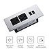 Desk Power Strip Socket with USB, Recessed Power Outlets Connect 2 Plugs 6.5 ft Extension Cord for Reading Office Home Silver