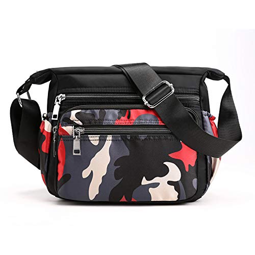 Womens Nylon Floral Shoulder Bag Crossbody Bag Messenger Bags Travel Handbags With Adjustable Strap Waterproof (C camo) - Thumbnail 7