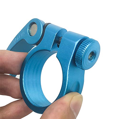 Bicycle Quick Release Seatpost Clamp Blue 34.9mm MTB Road Bike Casual Aluminium Alloy Tube Clip