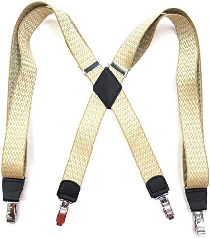 日本製 30mm X型 サスペンダー 4116 メーカー直送 ジグザグ 高級クリップ 本革