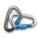 Serac #1 Ultra Strength Locking Carabiners x2 (up to 5KN, that’s 1100 lbs of force!) Perfect for Classic Single or Sequoia Double hammocks - Made from Ultralight Aircraft Grade Aluminum – Blue