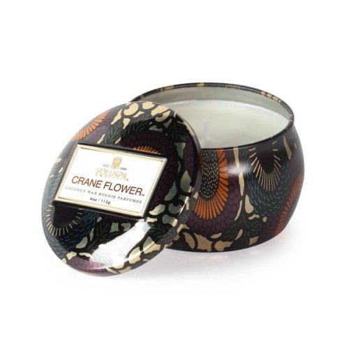 Voluspa Crane Flower Decorative Mini Tin Candle 3.5 oz