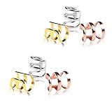 Paxuan Mens Womens 3 Pairs Silver Gold Rose Copper Non Pierced Ear Cuff Earrings for Women Men Cartilage Earrings Tragus Earrings Hoop Lip Ring