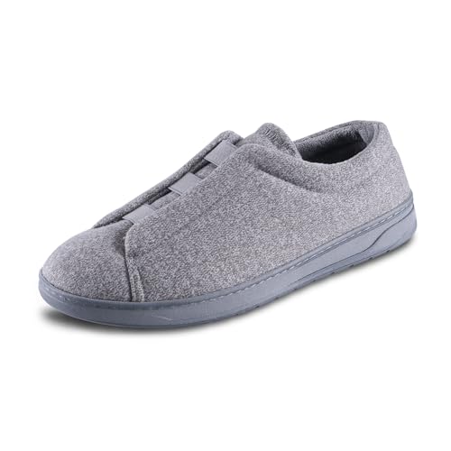 Indoor/Outdoor Heathered Knit Brady Closed Back Slippers with Memory Foam Comfo…