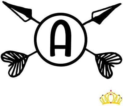 Arrow Boho Monogram A Initial Decal Sticker for Cup Tumbler Laptop 2.5 in x 4 in