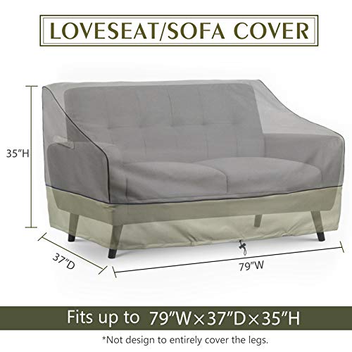 KylinLucky Outdoor Furniture Covers Waterproof, 3Seater Patio Sofa Cover Fits up to 79 x 37 x