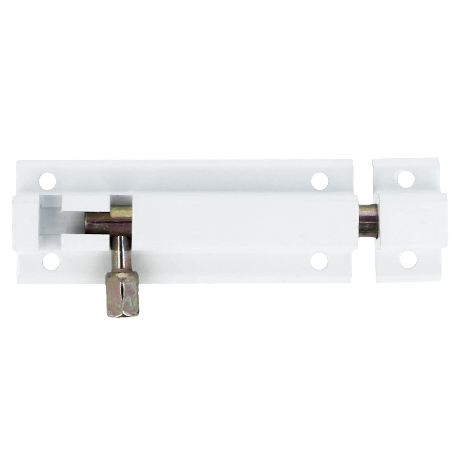Amig - Surface-Mounted Bolt | 300 x 30 mm | Suitable for Wooden Passage Doors | Square Edges | Latch for Bathroom, Bedroom, or Office | Security Bolt | White Aluminium