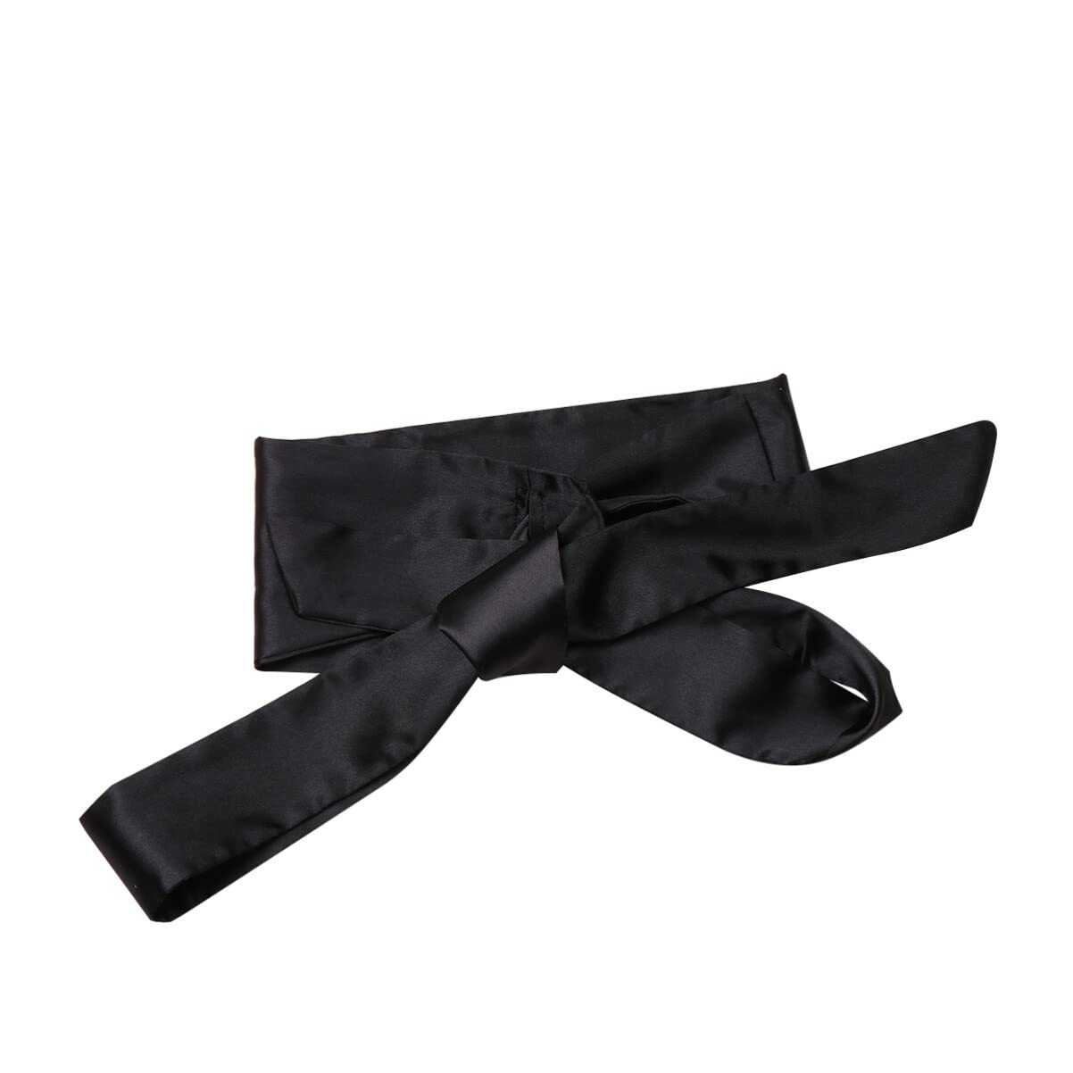 Amosfun Wedding Satin Sash Belt Bridal Dress Silk Ribbon Bow Waist Belt For Formal Wedding Occasion (Black)