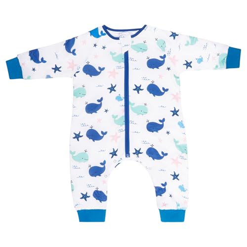 littogoose Baby Sleep Suit 1.0TOG Long Sleeve Wearable Blanket with Legs, Soft Sleeping Bag with Feet newborn to 24 Months