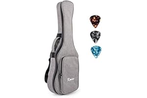 Ukulele Guitarlele Gig Bag Soft Carring Case Double Strap With 3 Ukelele Picks Grey