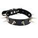 Rivet Leather Choker,Haluoo Women Men Gothic Punk Adjustable Pu Leather Spiked Necklace,Spike Studded Rock Biker Wide Strip Leather Collar Necklace ,Rivets Spiked Accent Leather Choker (Black)thumb 1