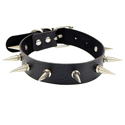 Rivet Leather Choker,Haluoo Women Men Gothic Punk Adjustable Pu Leather