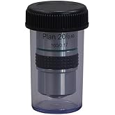 OMAX AJ120P 20X Plan Achromatic Objective for Compound Microscopes | DIN Standard RMS 20.32mm Thread 160mm Finite Tube Length Compatible Numerical Aperture 0.40 Plan Achromatic